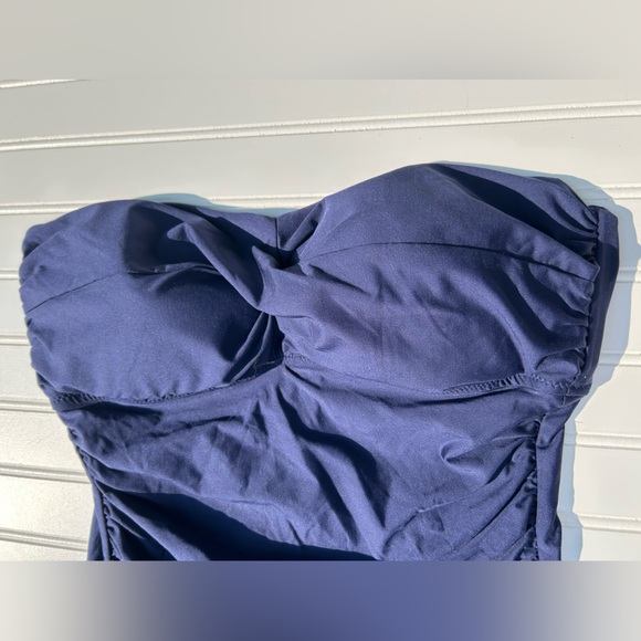 Draper James Swimsuit Navy Blue One Piece Bathing Twist Bandeau Size XL NWT - Picture 5 of 13